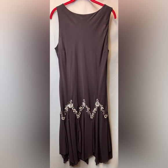 SL Fashions Dresses & Skirts - S.L.Fashion Vintage asymmetric drop waist beaded slip dress Size 16